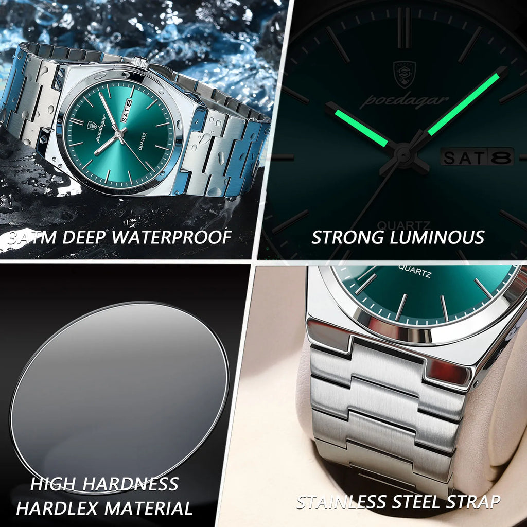 Montre Homme POEDAGAR – Acier & Quartz