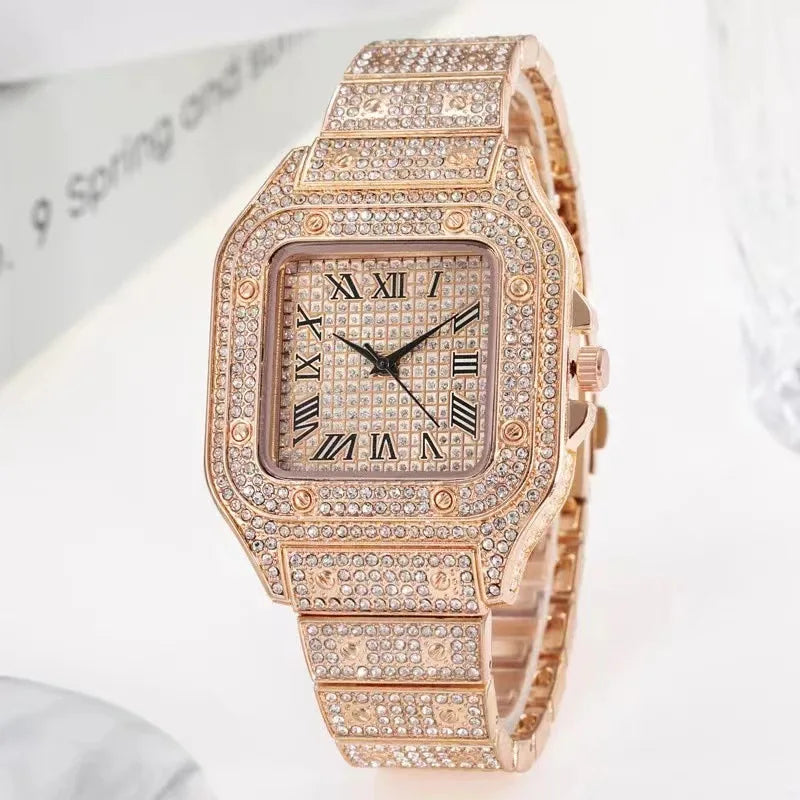 Montre "Prestige" Dorée – Édition Cristaux