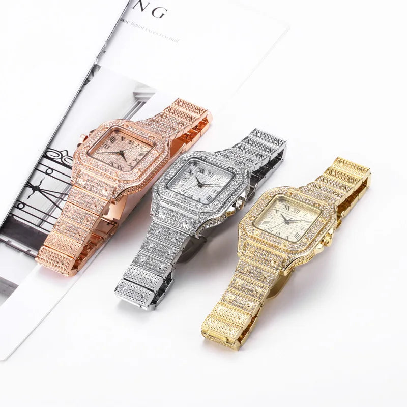 Montre "Prestige" Dorée – Édition Cristaux