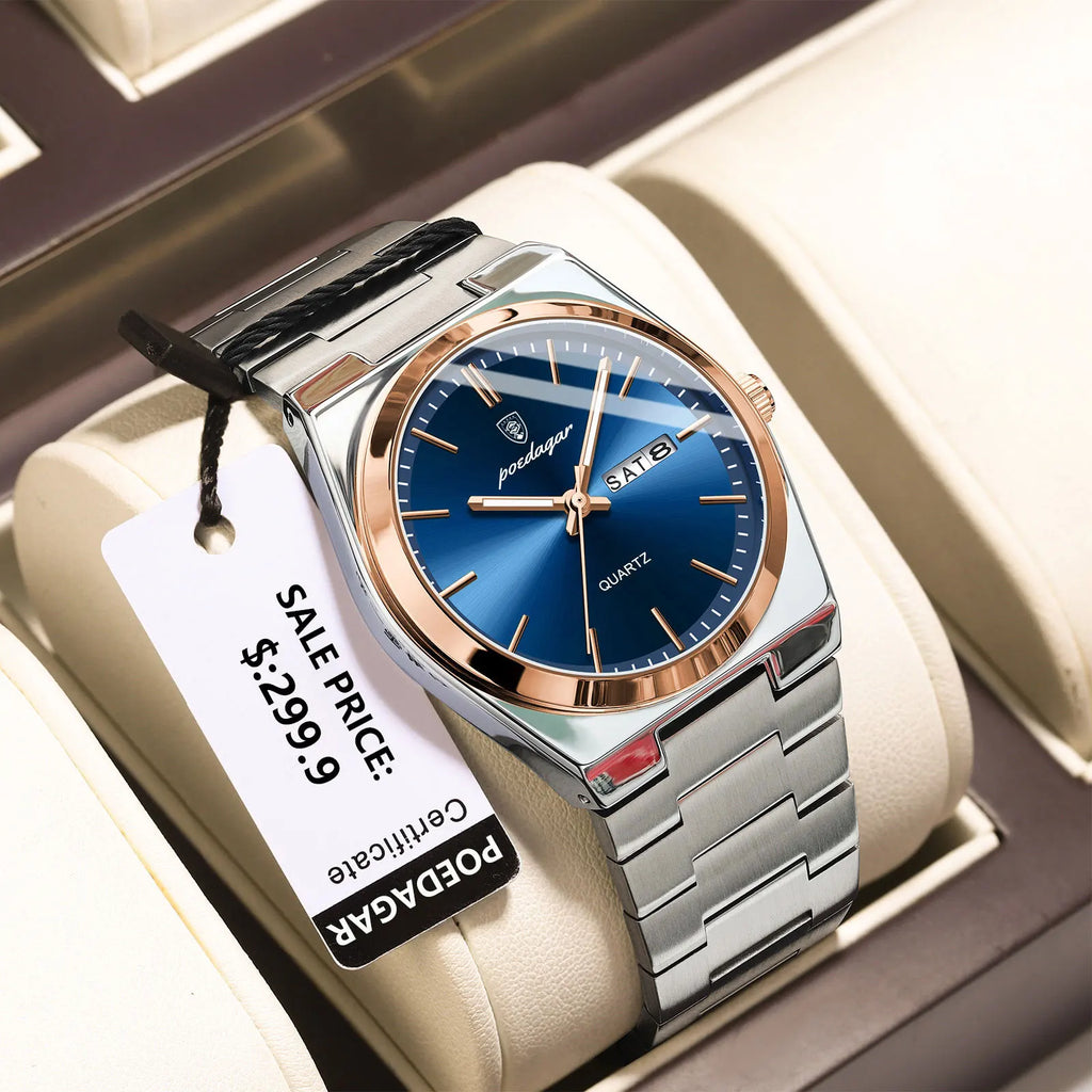 Montre Homme POEDAGAR – Acier & Quartz