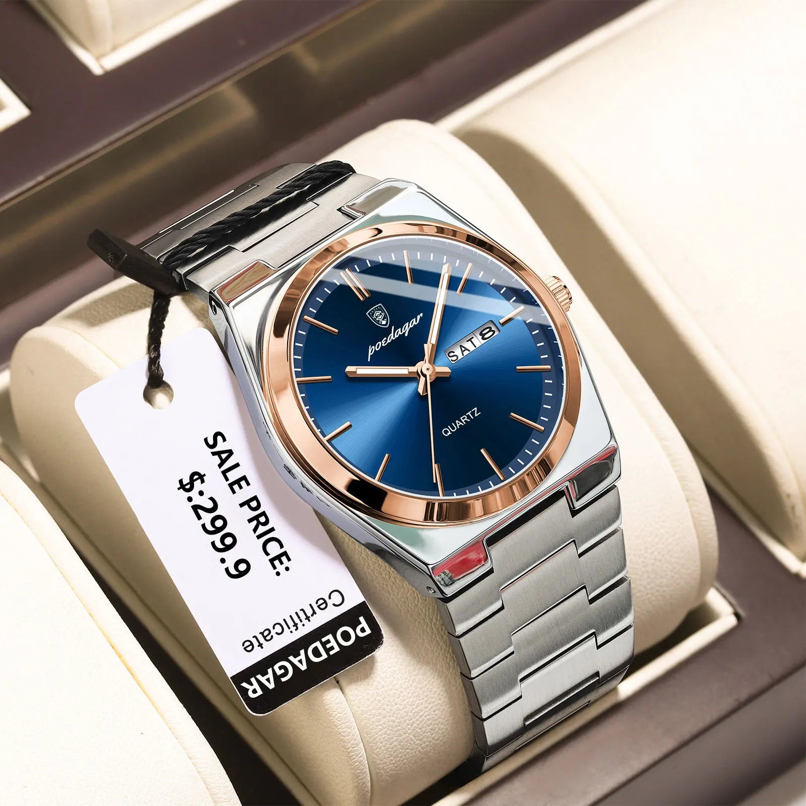 Montre Homme POEDAGAR – Acier & Quartz
