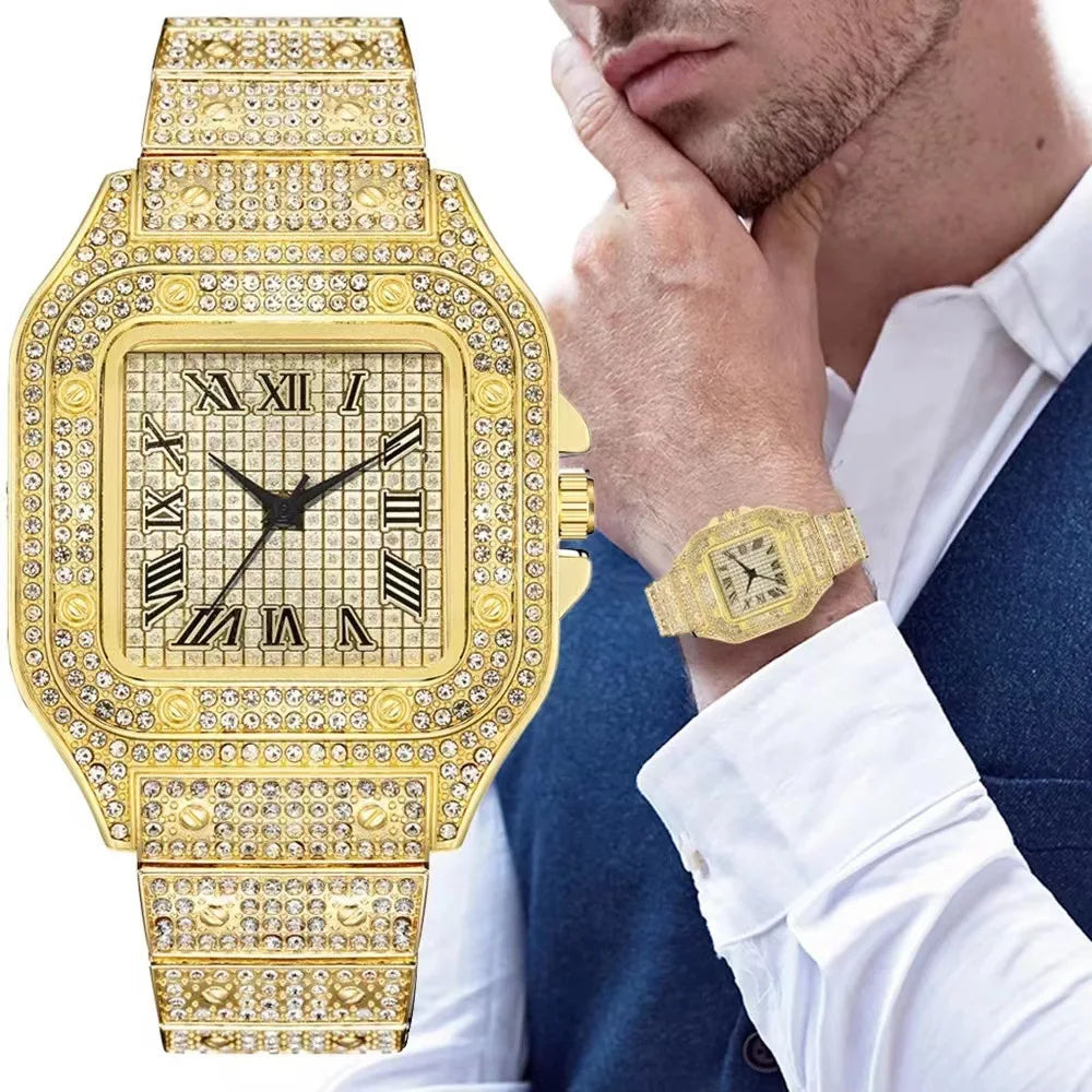 Montre "Prestige" Dorée – Édition Cristaux