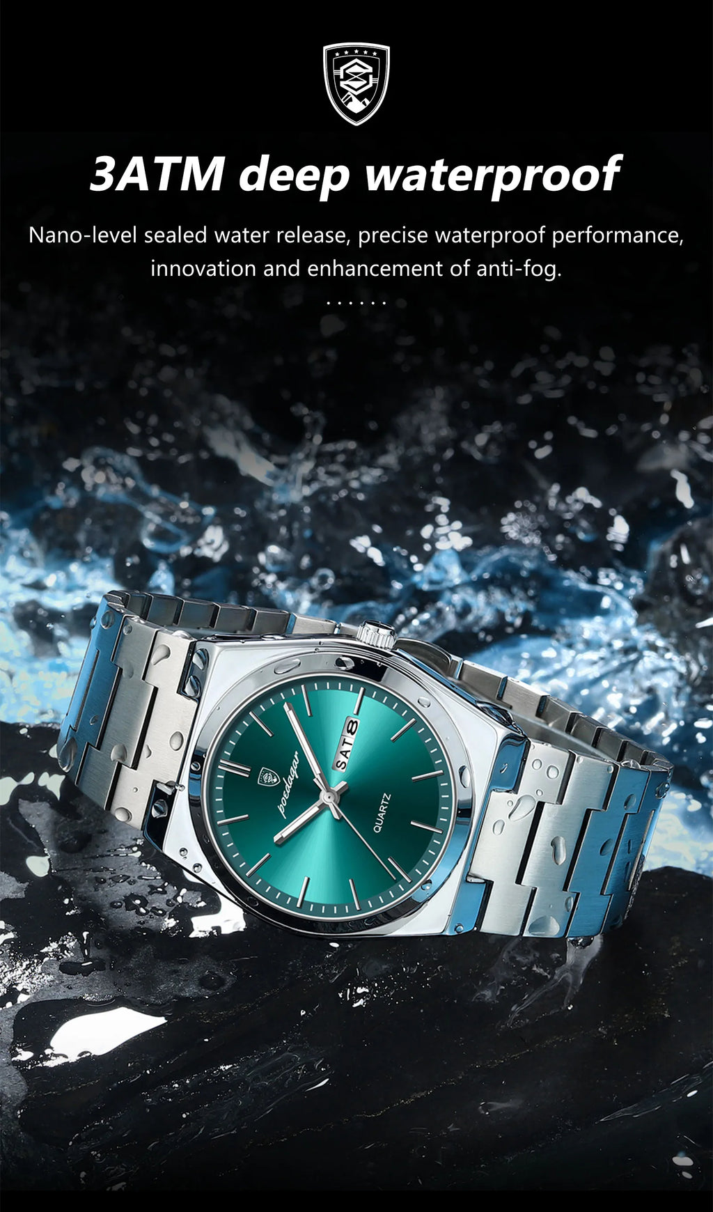 Montre Homme POEDAGAR – Acier & Quartz
