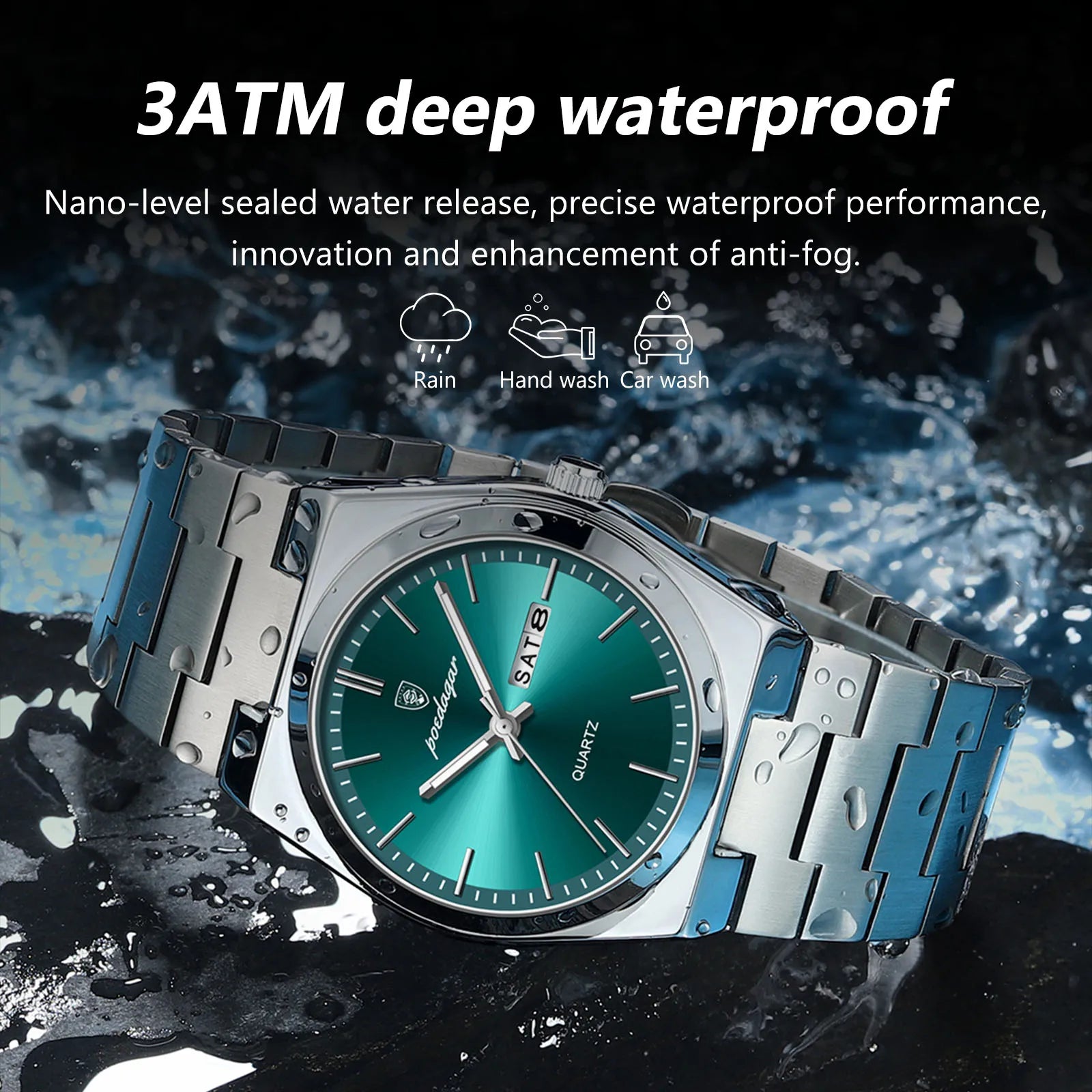 Montre Homme POEDAGAR – Acier & Quartz