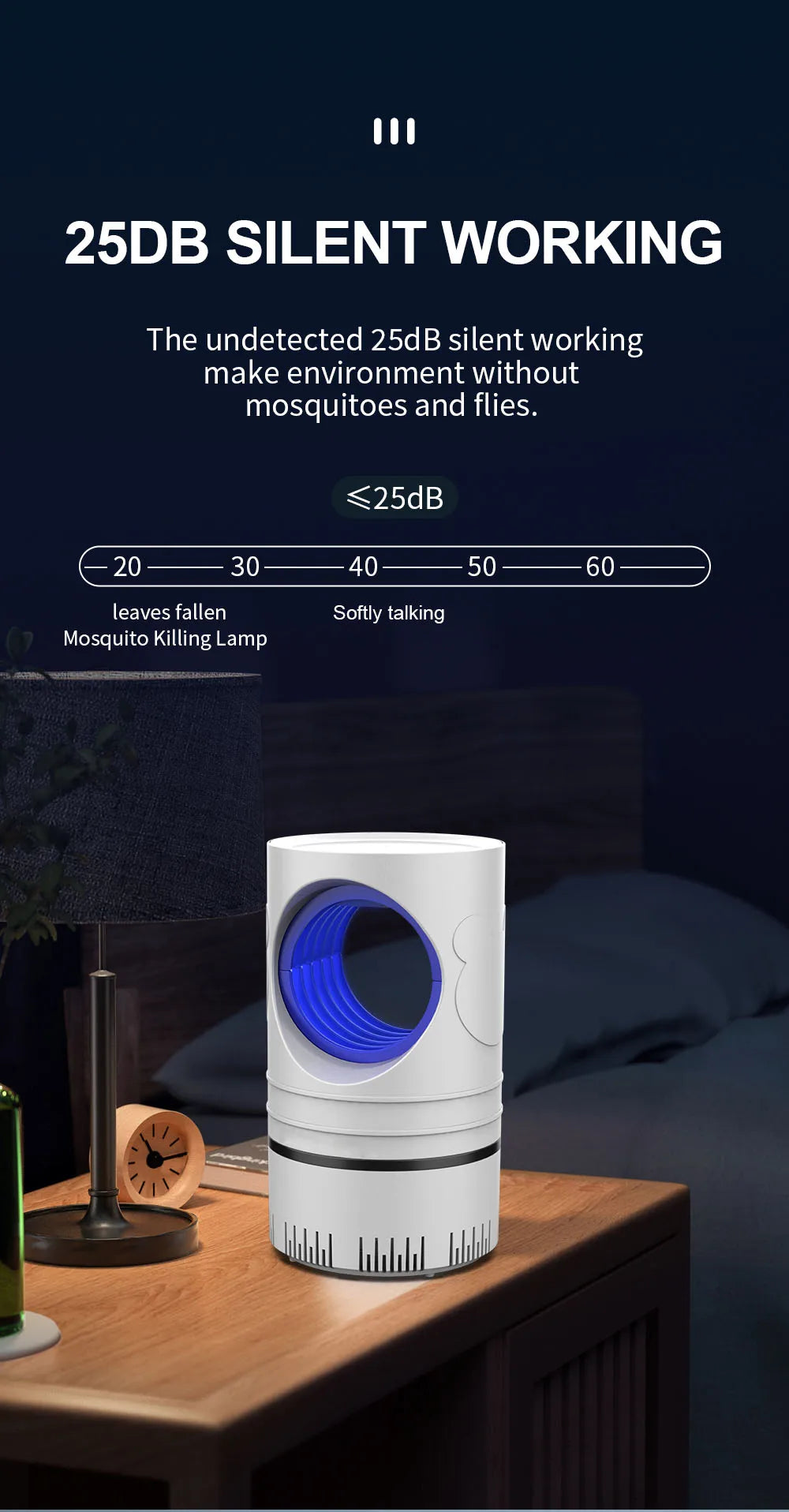 1 PC Electric Fly Bug Mosquito Insect Killer LED Light Trap Control Lamp Small Pest with USB Power Supply and Adapter